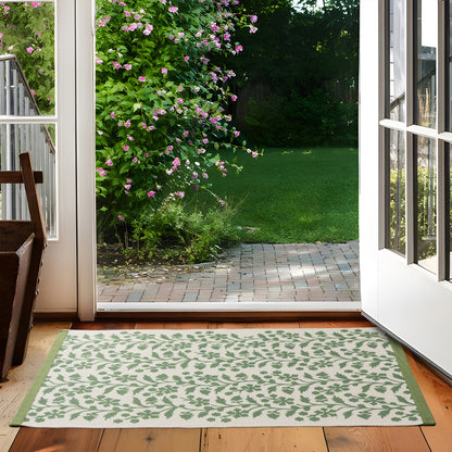 Gewebter Tischläufer mit floraler Vinyldruck-Optik und verstärkter Kettelung Brehn