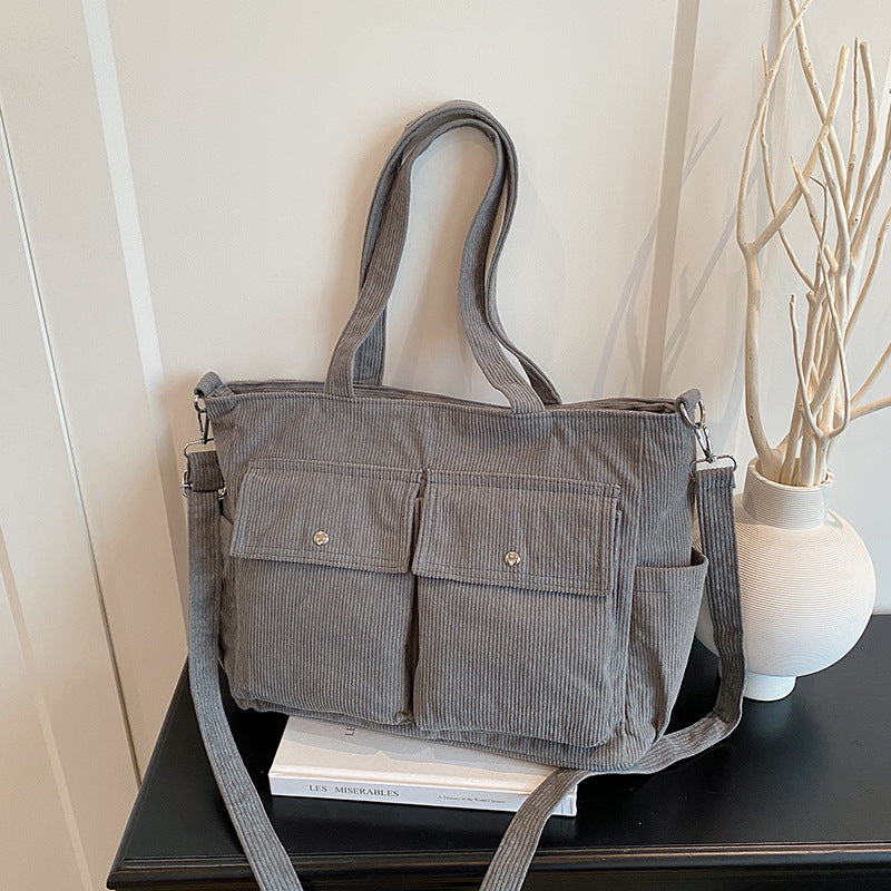 WoSpacious Corduroy Utility Tote Bag Brehn