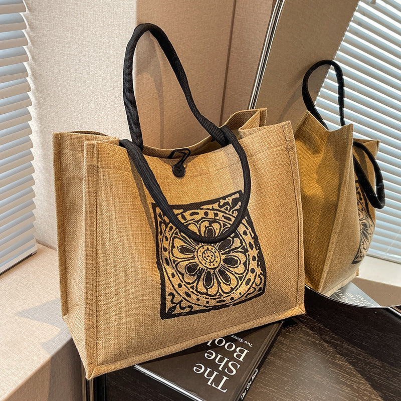 Lässige Jute-Einkaufs-Tasche