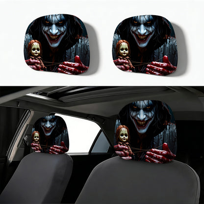 Auto-Kopfstützenbezug mit Retro-Horror-Motiv