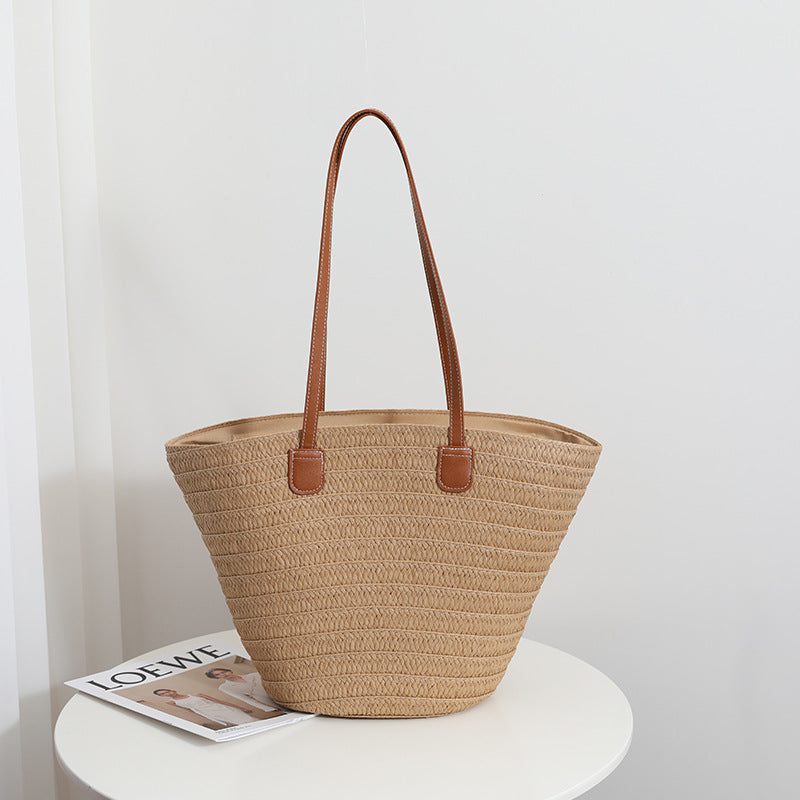 Damen Geräumige Strandtasche aus geflochtenem Naturmaterial Brehn