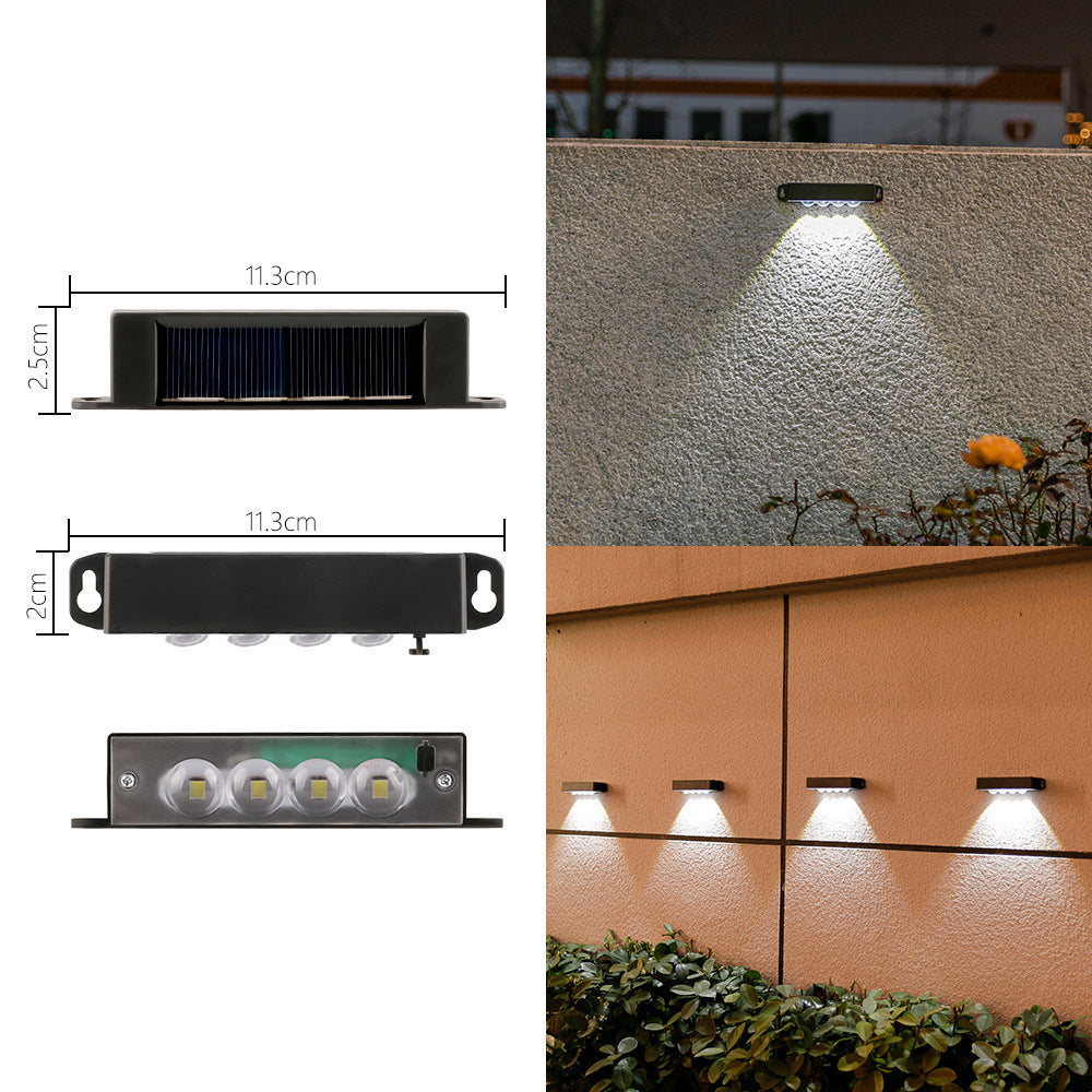 Kompakte Solar-Motion-Sensor-LED-Wandlampe für Außenstufen und Zäune Brehn