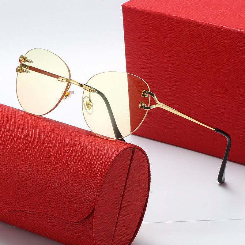 Damen elegante Cat-Eye Sonnenbrille mit Goldakzenten und UV-Schutz Brehn