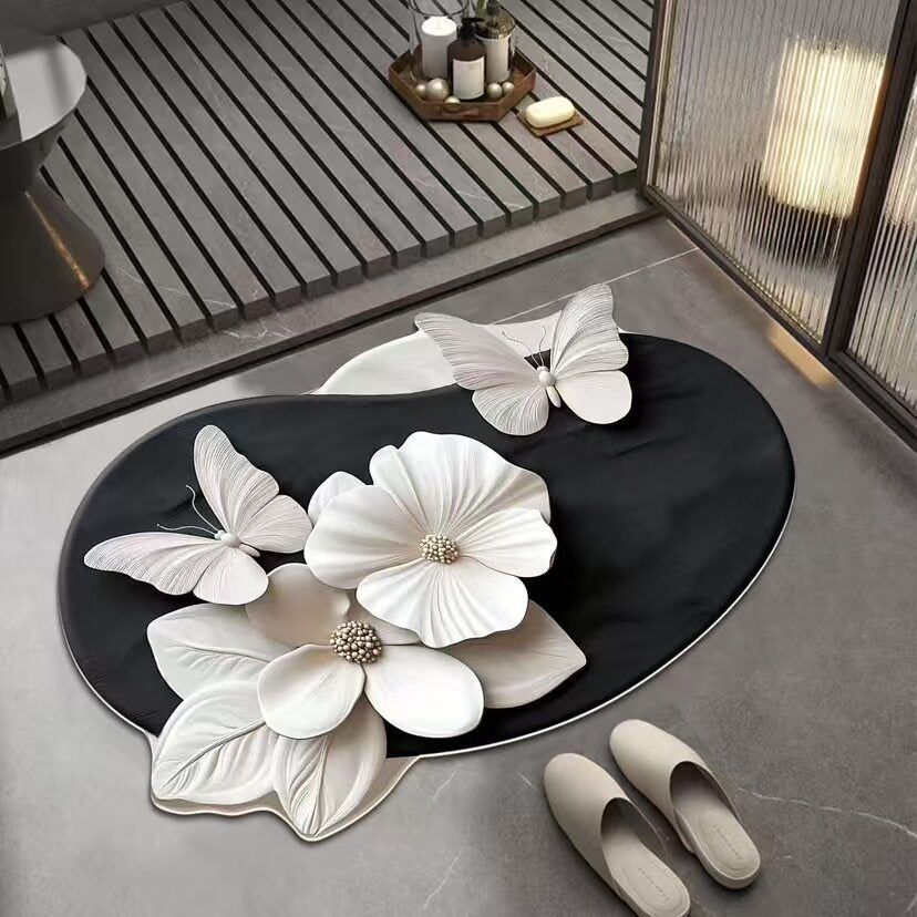 Florales Design Badezimmermatte Brehn