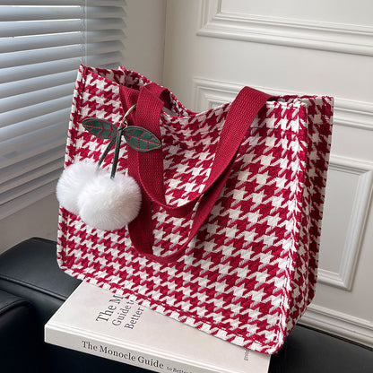 Charmantes Hahnentritt-Muster Tote Bag