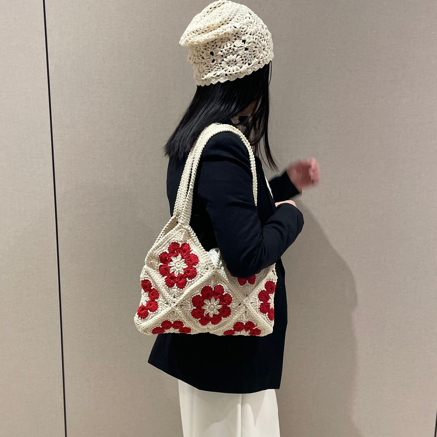 Handgeknüpfte Blumen-Tasche Brehn