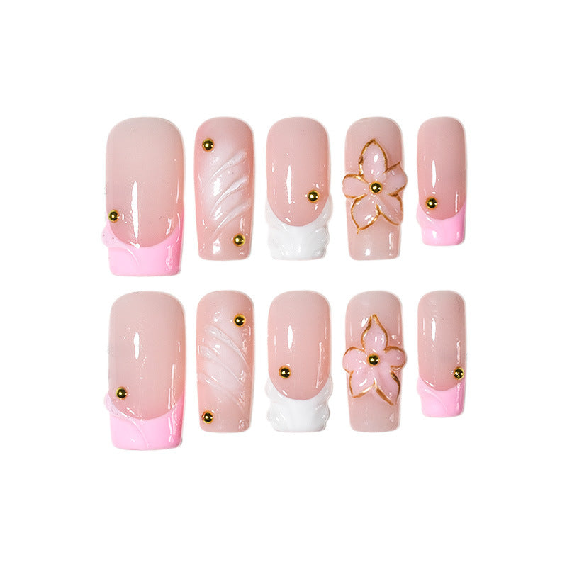 Luxuriöse Blumenmuster Nagelkunst Verlängerungen Brehn