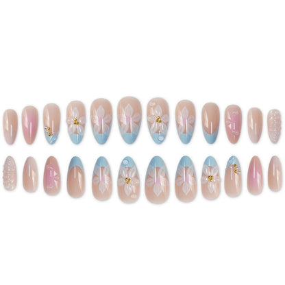 Künstlerisches florales Design Press-On Nagelset Brehn