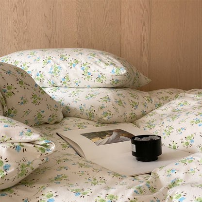 Bettwäsche-Set aus Baumwolle mit zartem botanischem Print