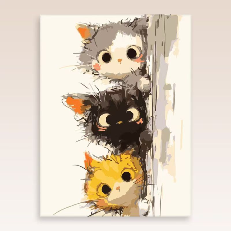 Verspielt Katzenporträt Wandkunst Brehn
