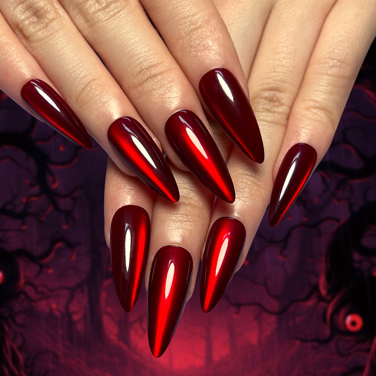 Glänzendes Stiletto Press-On Nail Set Brehn