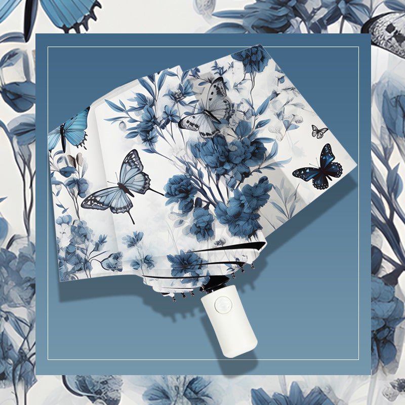 Damen eleganter Regenschirm mit floralen Design Brehn