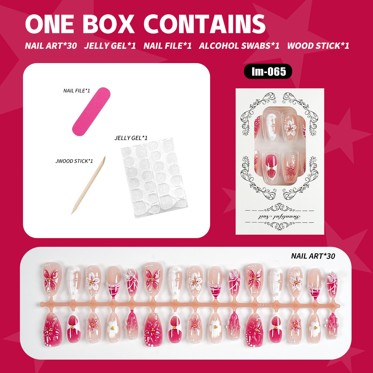 Premium Press-On Nail Art Kit mit Zubehör