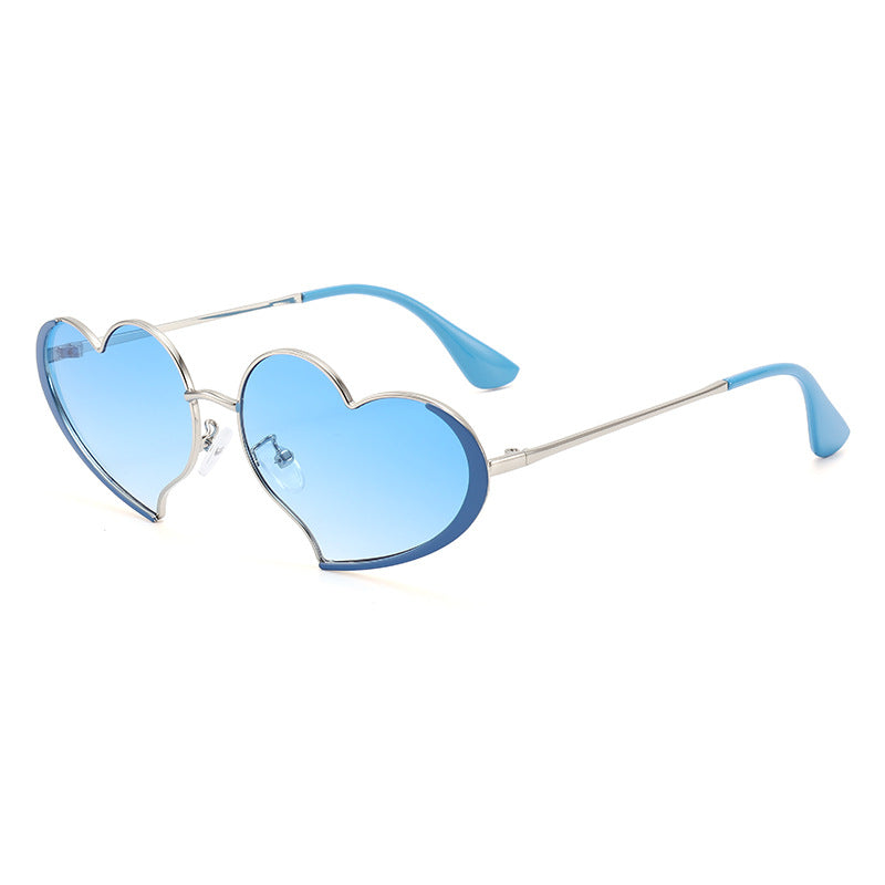 Damen Herzförmige Sonnenbrille mit glamourösem Rahmen Brehn