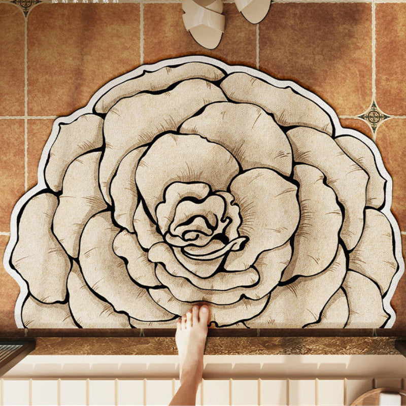 Florales Design Badezimmermatte Brehn