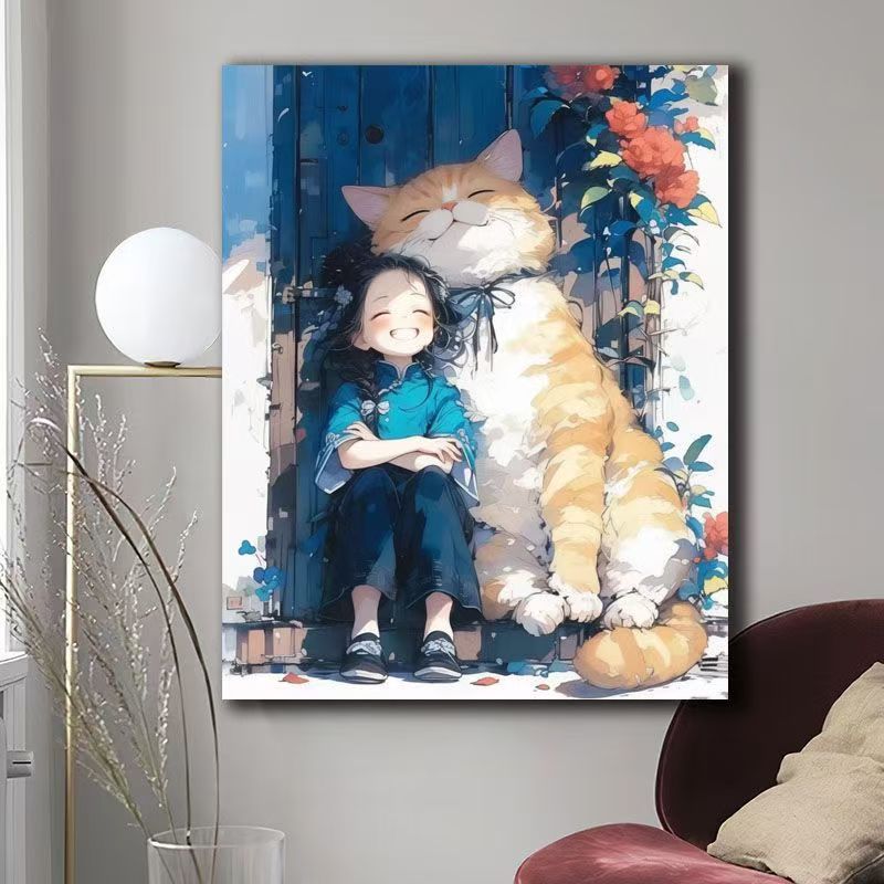 Illustriert Katze-Themen Wandkunst Brehn
