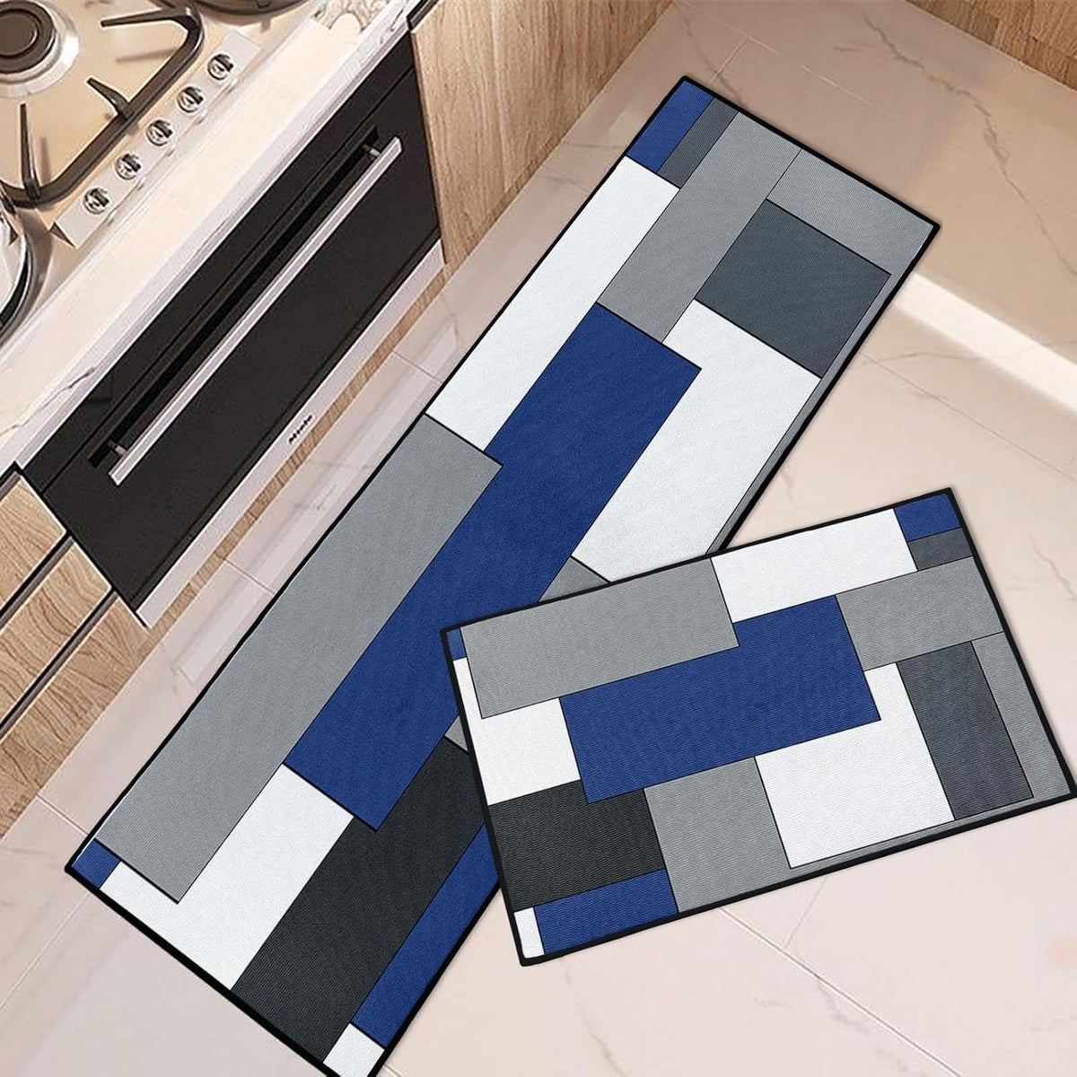 Geometrisch gemusterter Küchenläufer Teppich