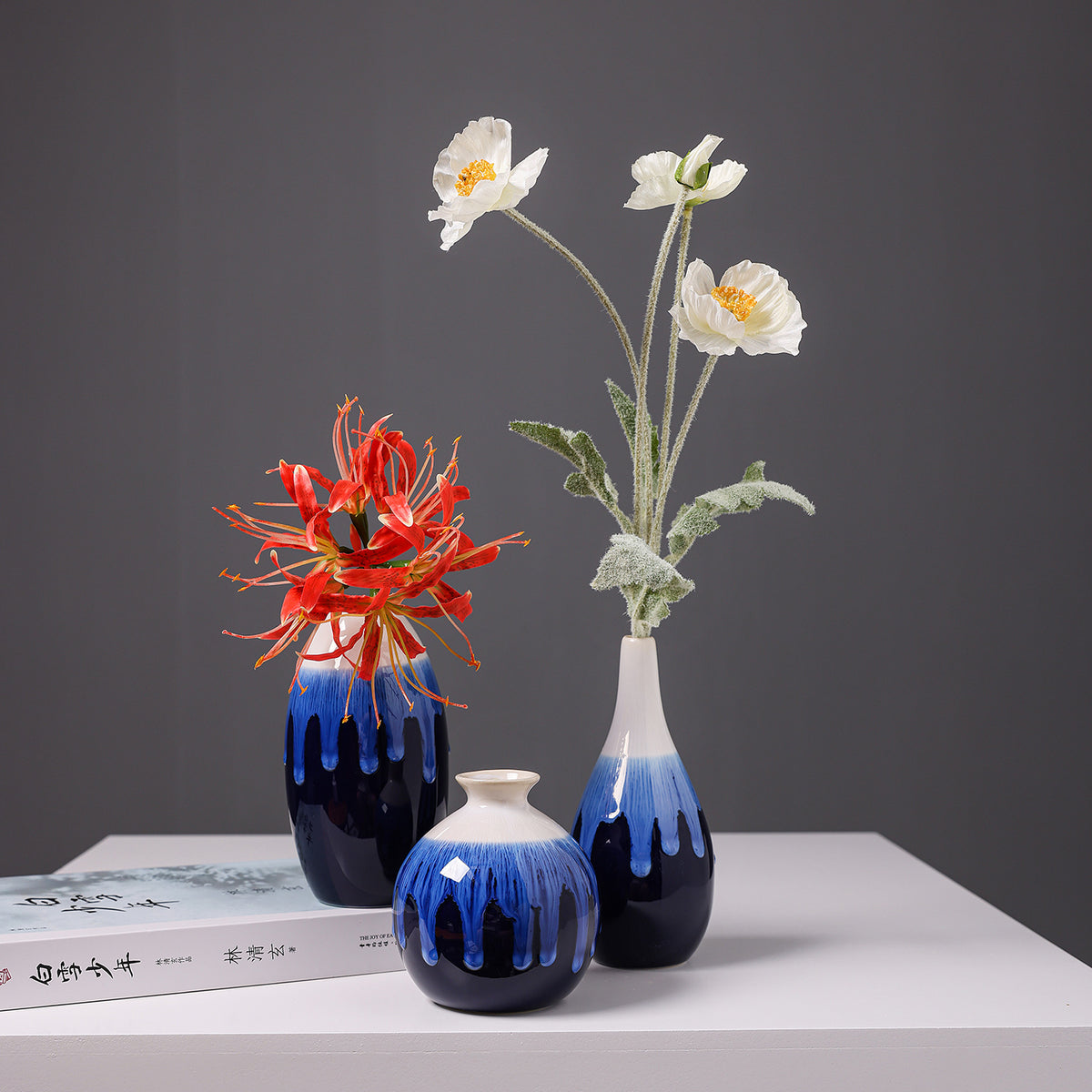 Künstlerische glasierte Keramik-Tropfenvase