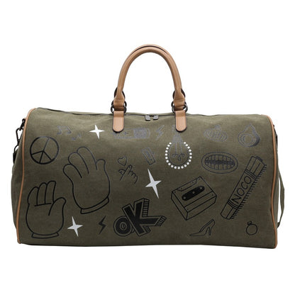 Stylischer illustrierter Canvas-Duffle-Bag Brehn