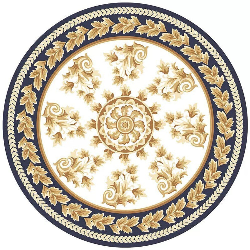 Kreisförmiger Vintage Blumenbereichsteppich Brehn