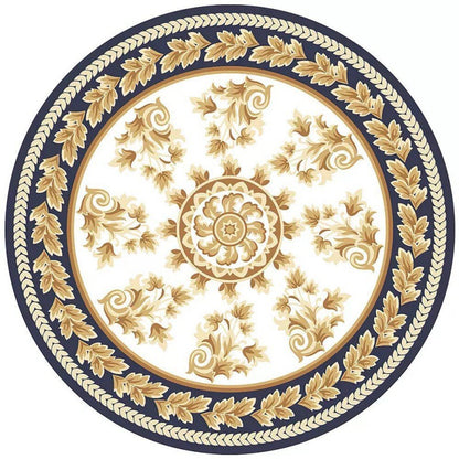 Kreisförmiger Vintage Blumenbereichsteppich Brehn