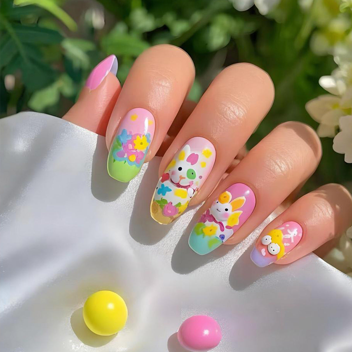 Künstlerische Frühlings-Thema Press-On Nagelkunst Brehn