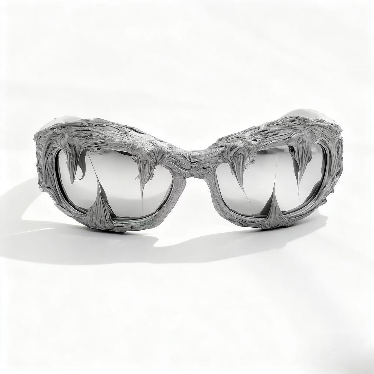 Damen futuristische Design-Sonnenbrille mit einzigartiger strukturierter Oberfläche Brehn