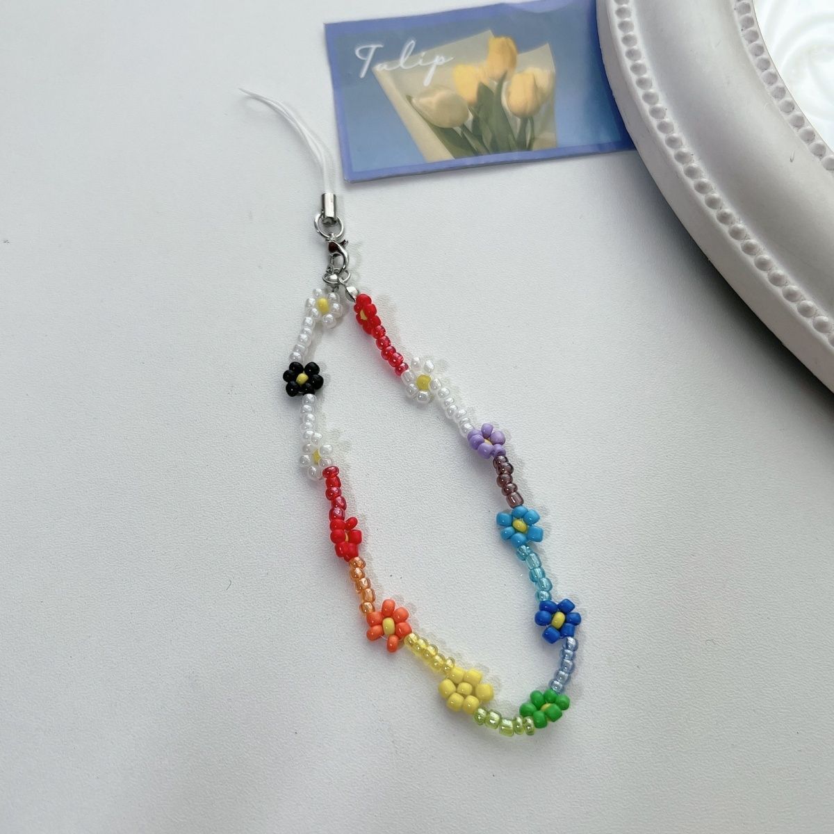 Blumenperlen-Charm-Halskette Brehn