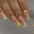 Künstlerische lange Nagelverlängerungen mit Punkten Design Brehn