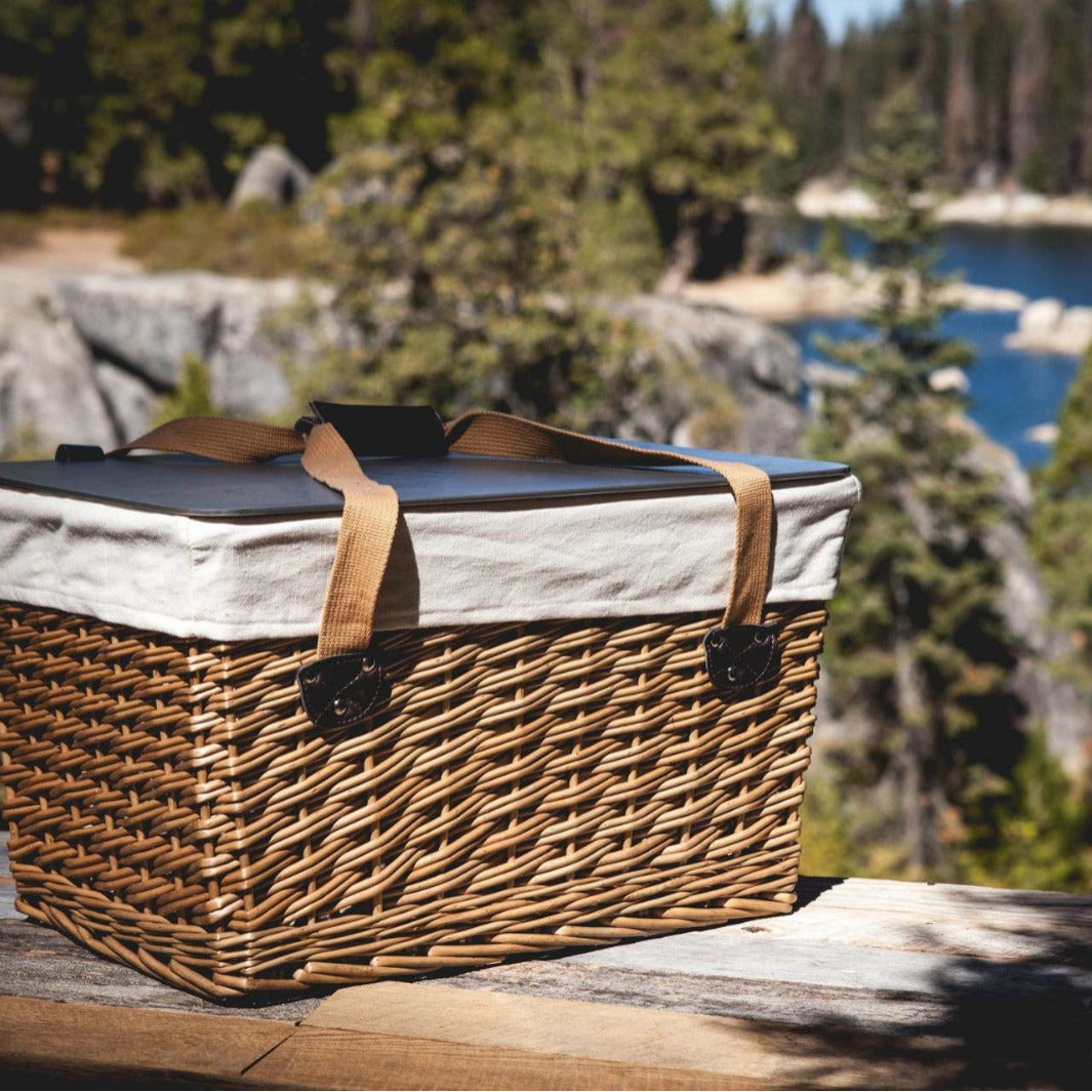 Damen Picknickkorb mit gepolstertem Deckel und robusten Tragegriffen Brehn