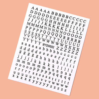 Dekorative Alphabet Nagelkunst Aufkleber