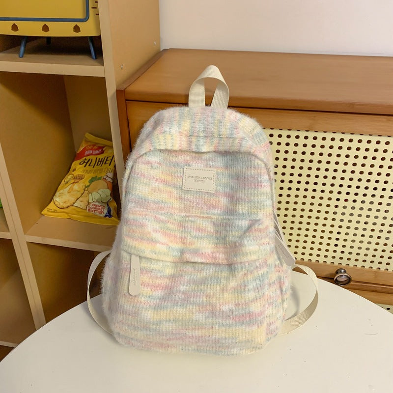 Gemütlicher strukturierter Baumwoll-Schulrucksack