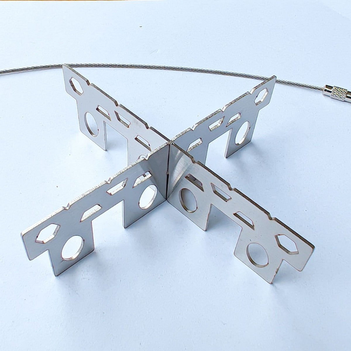 Edelstahl flach Schlüssel Multi-Tool Organizer mit geflochtenem Kabelschlaufe Brehn