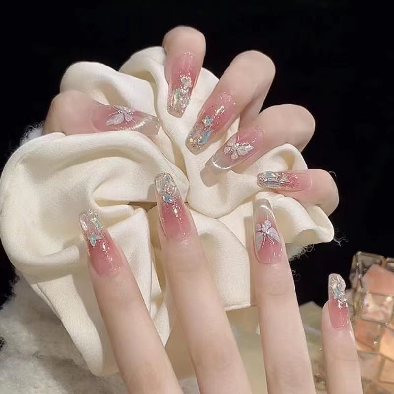 Elegante dekorative Press-On Nail Set Brehn