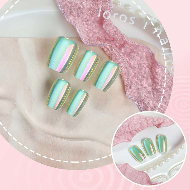 Glänzendes irisierendes Press-On Nagelset
