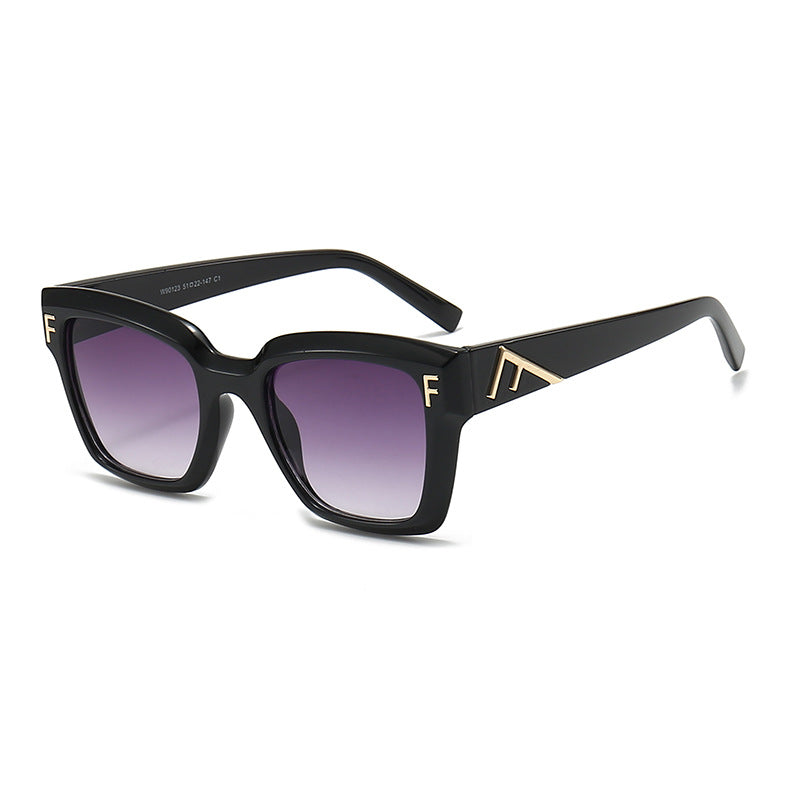 Damen modische quadratische Sonnenbrille mit goldenen Details Brehn