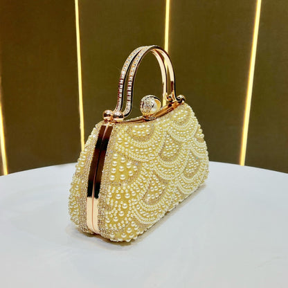 Vintage Perlenverzierte Handtasche