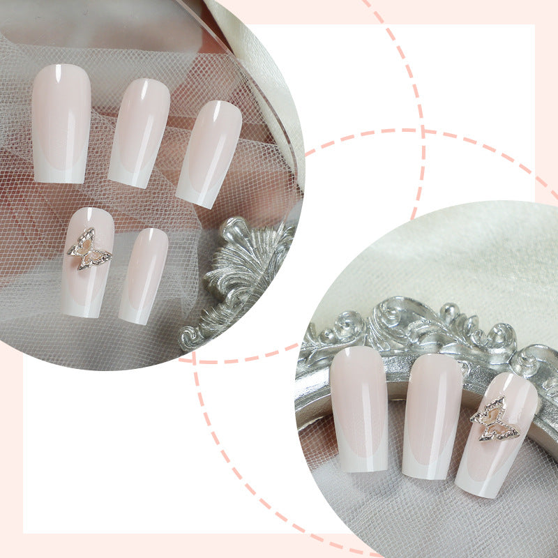 Premium Dekorative Press-On Nagelset mit Eleganten Schmetterlingsakzenten Brehn