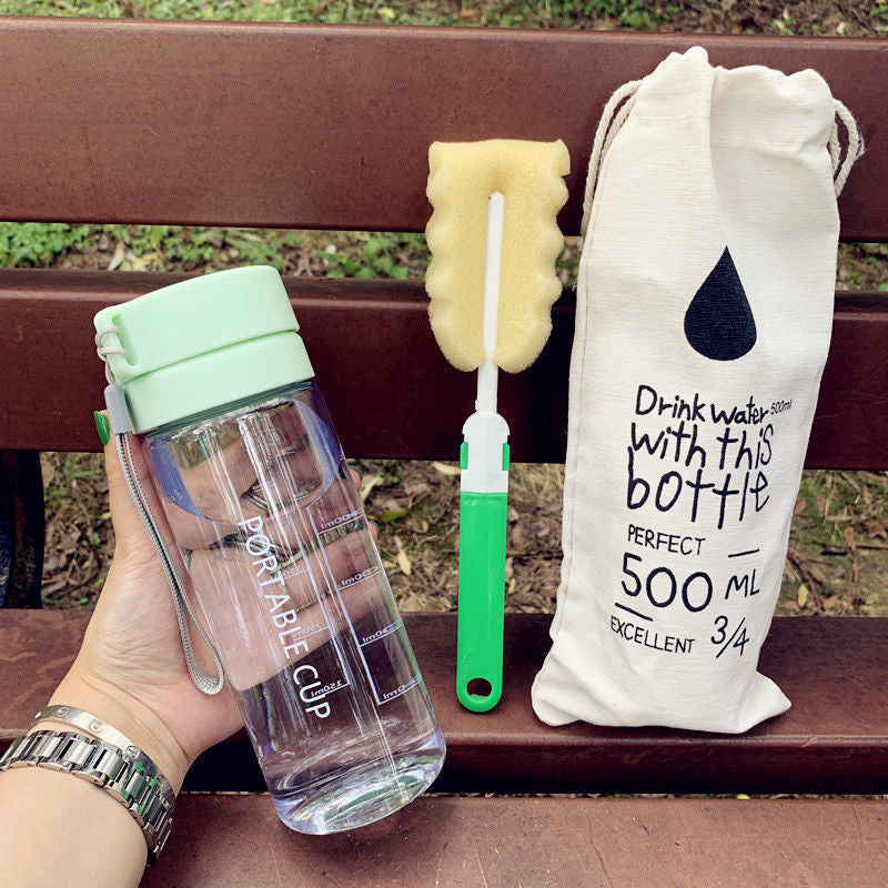 Damen tragbare Wasserflasche mit praktischem Reinigungssystem Brehn