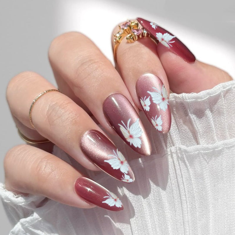 Premium Künstlerische Druck-Nagelset mit Floralen Akzenten Brehn