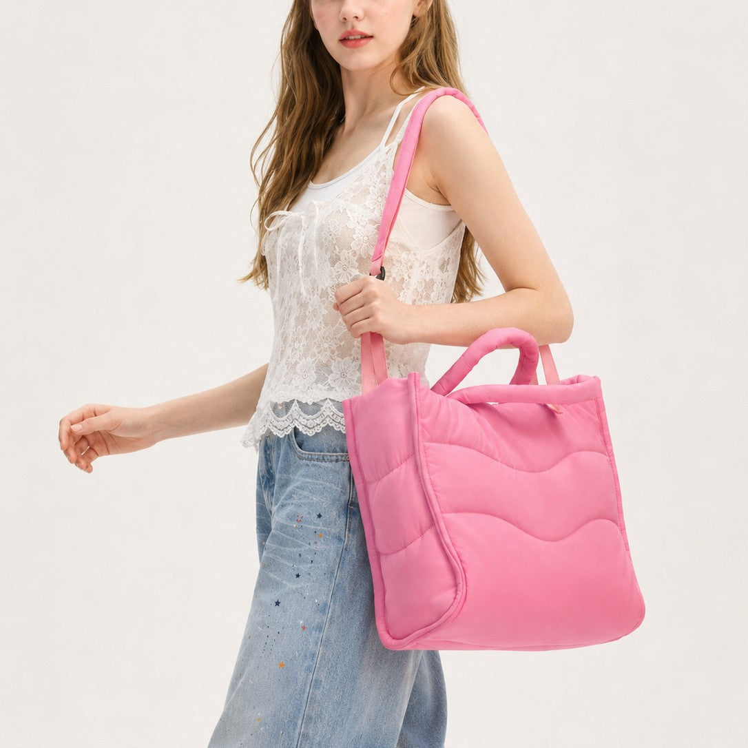 Strukturiert gestepptes Tote Bag