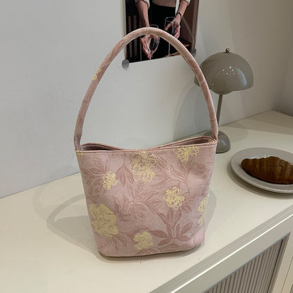 Bestickte florale Schultertasche