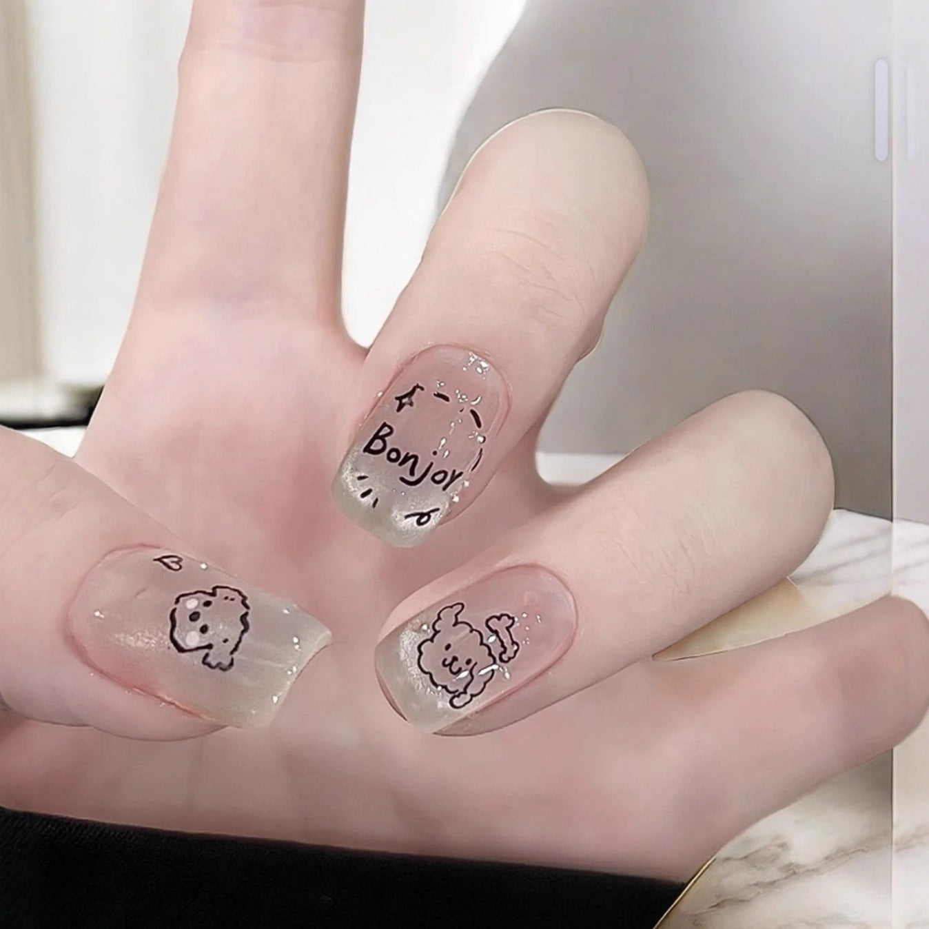 Kreatives Cartoon-Themen Press-On Nagelset Brehn