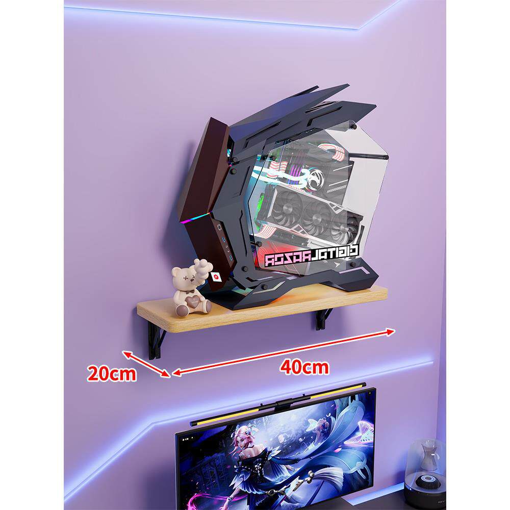 Wandmontage-Schwimmregal für Mid-Tower-Gaming-PC mit verstärkten Halterungen