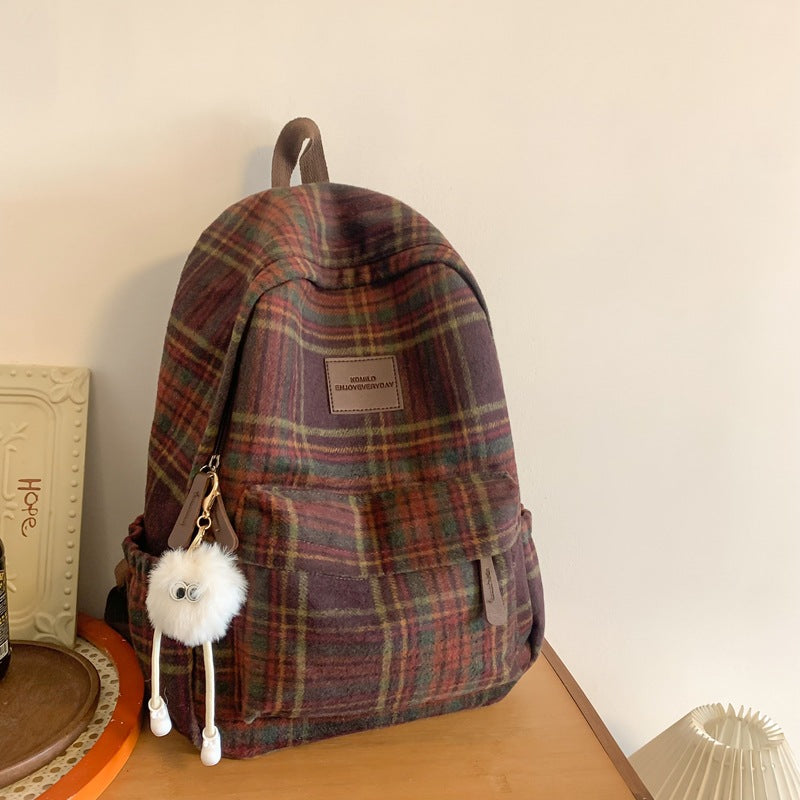 Gemütlicher karierter Schulrucksack Brehn