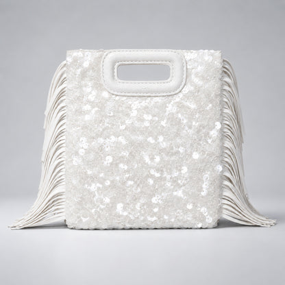 Fransierter Pailletten Clutch