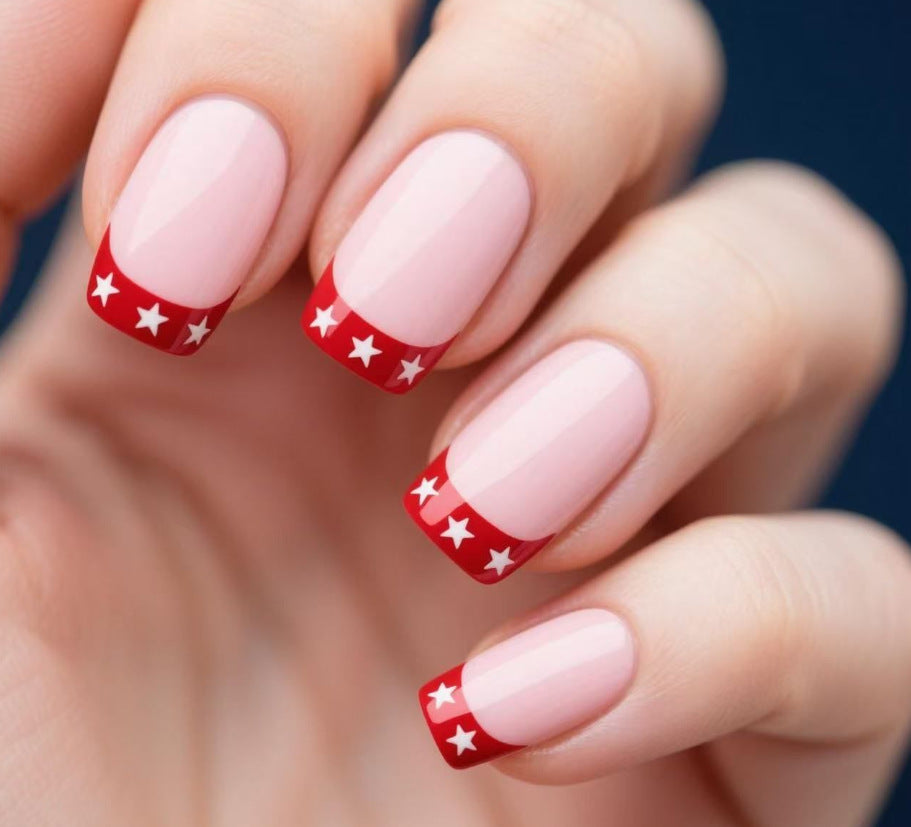 Patriotisches Glitzer-Gel-Nagelkunst Brehn