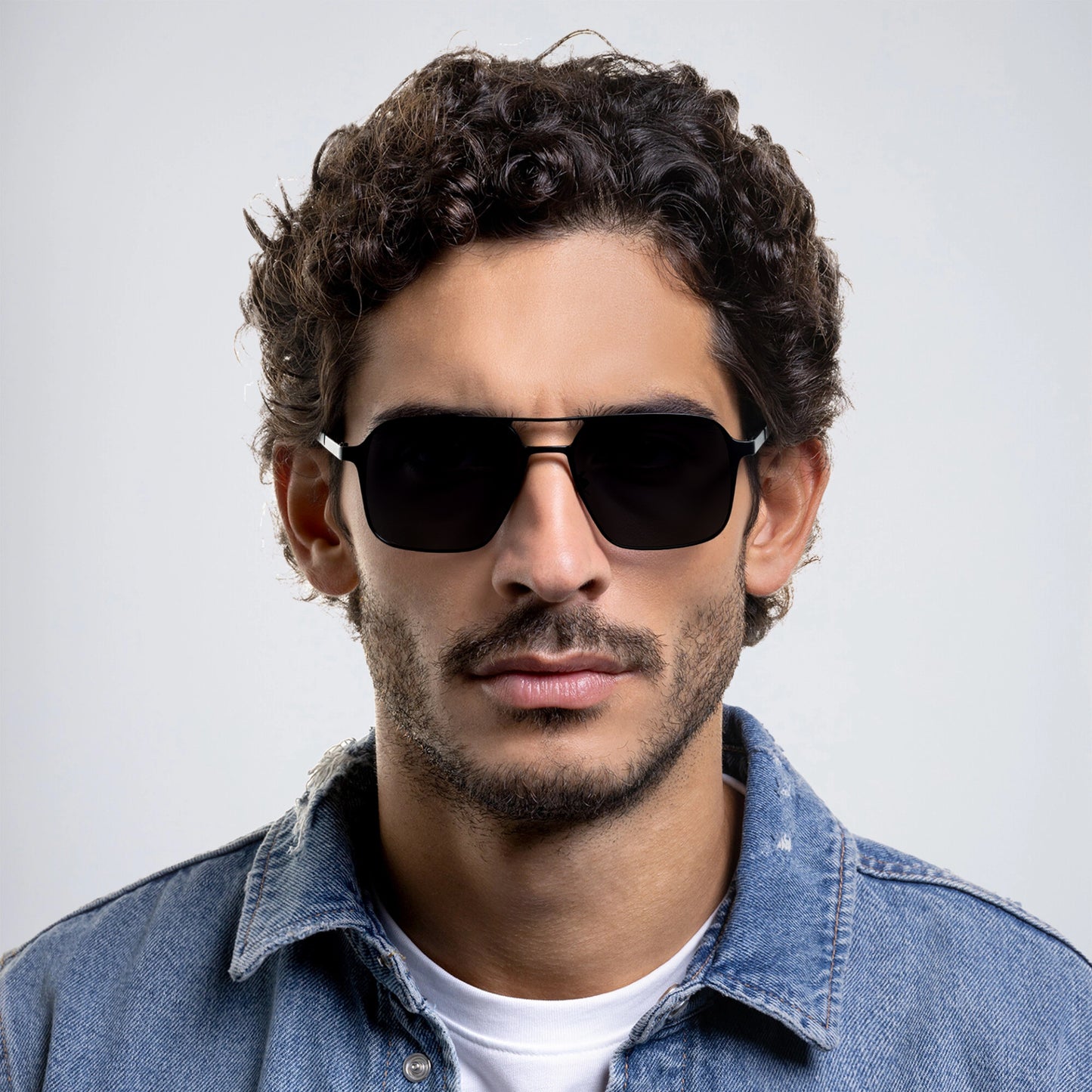 Herren Stylische Geometrische Rahmen Sonnenbrille Brehn