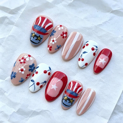 Kunstnagelset mit kreativen Blumen- und Sterndesigns Brehn