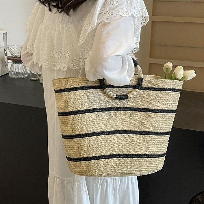Großzügige Bast-Shopper mit Stylischem Ringgriff Brehn
